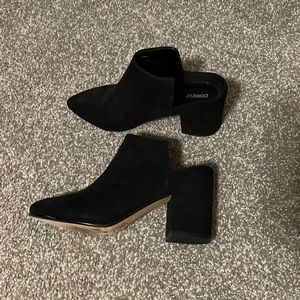 Express chunky open back heel; size 8